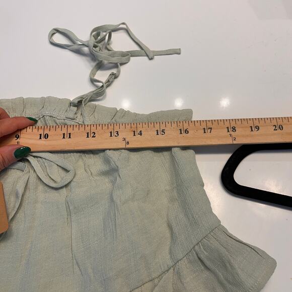 NWT Anthropologie Blu Pepper Light Sage Ruffle Tiered Top Size Large - Picture 10 of 11